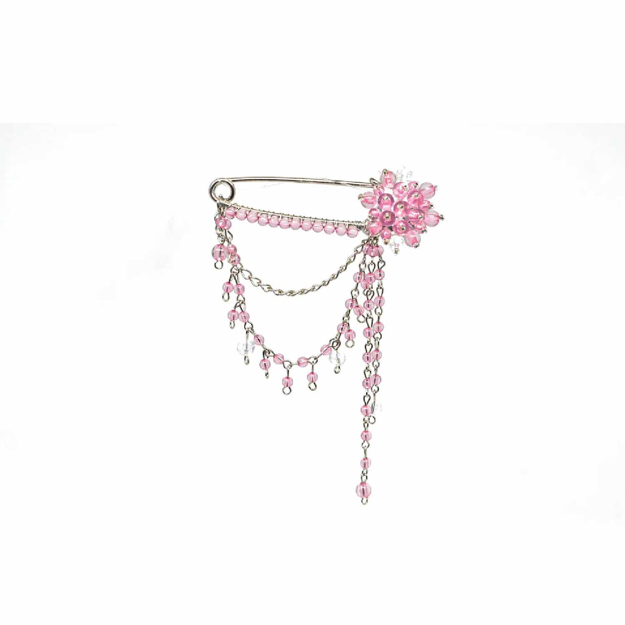 Dangling Rhinestone Flower Brooch Pin For Clothing Bridal Crafts 3 1/4 Inch X 4 1/4 Inch